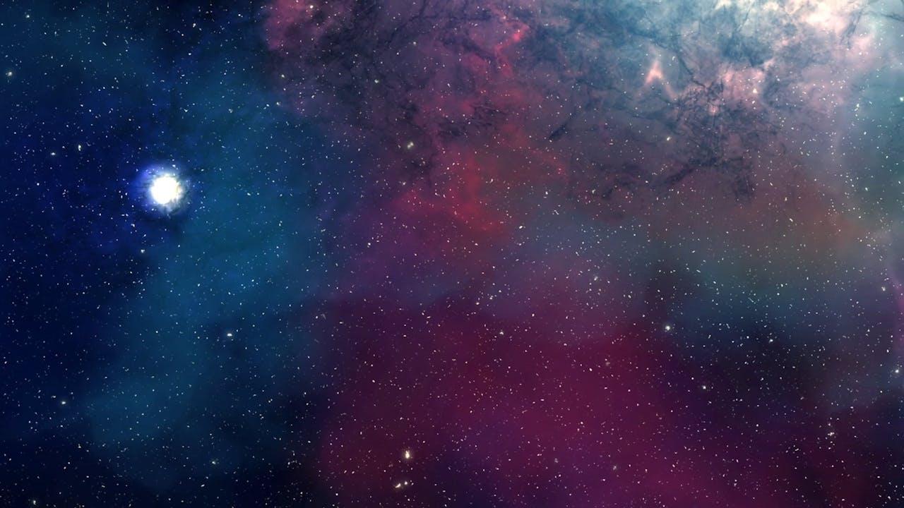 Deep-space starfield backdrop representing business growth and lift-off